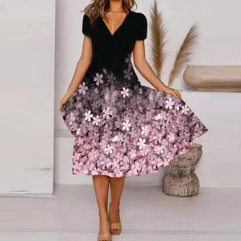 Flower Power High Style Midi Dress