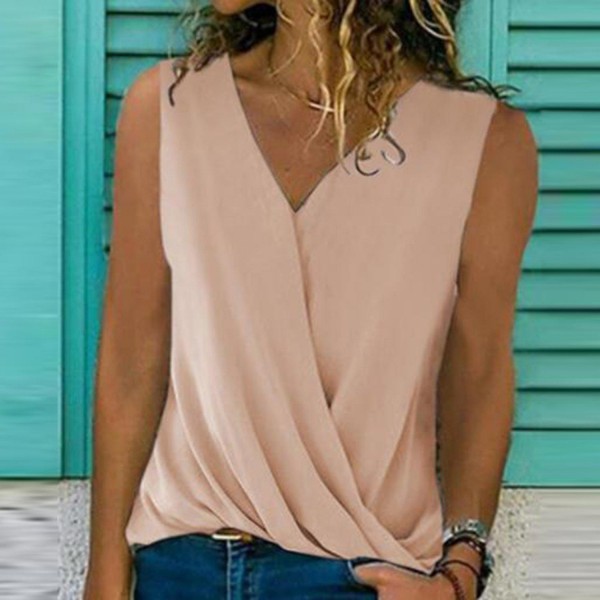 Fashionable Plain Sleeveless Top