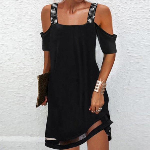 Classy Plain Short Sleeve Mini Dress