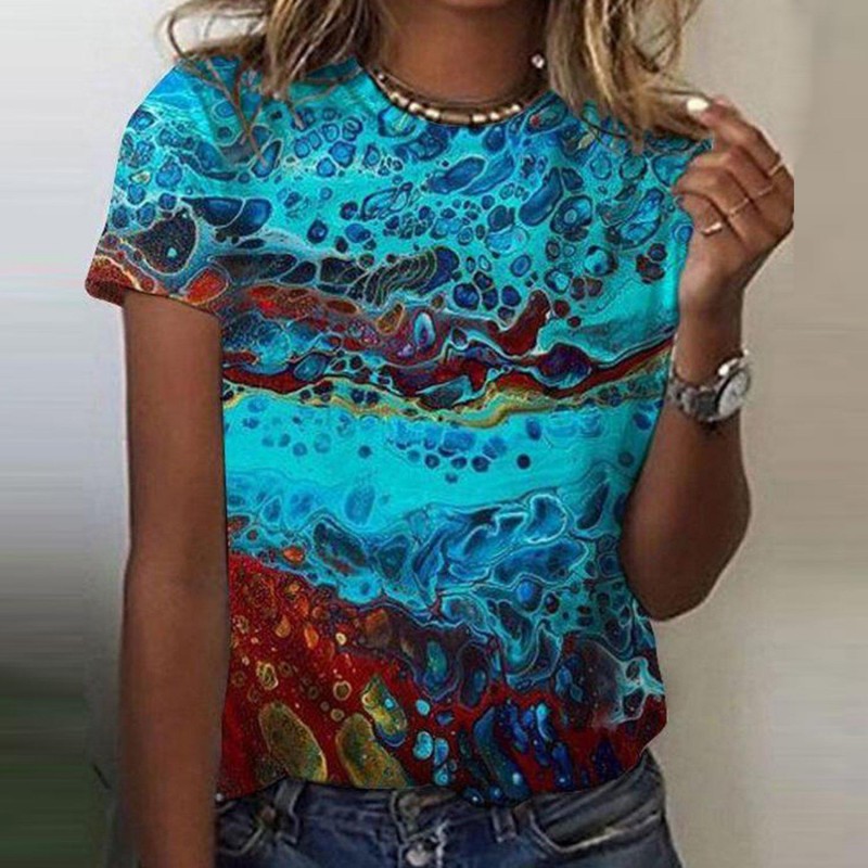 Fresh Print Short Sleeve Top