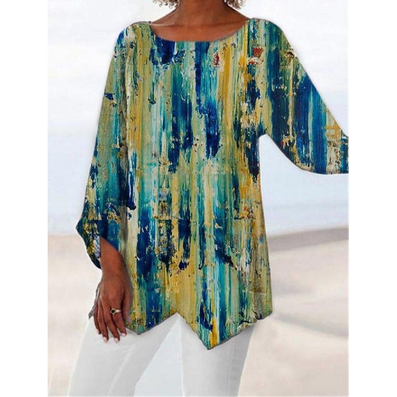 Casual Print Long Sleeve Top