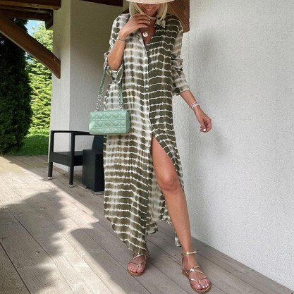 Glamorous Print 3/4 Sleeve Maxi Dress