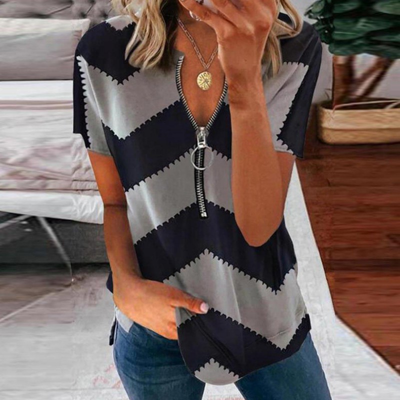 Casual Print Short Sleeve Top