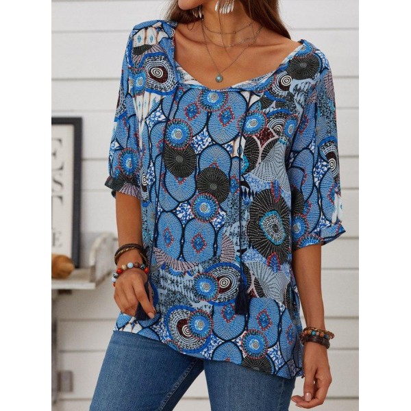 Stylish Print Short Sleeve Top