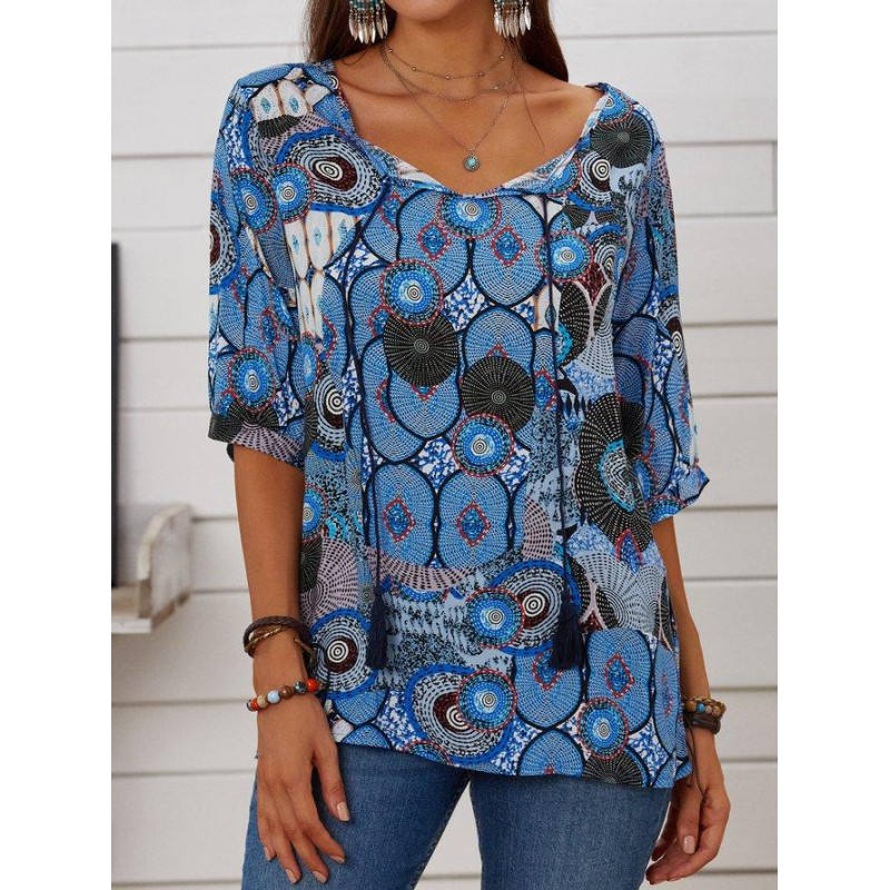 Stylish Print Short Sleeve Top