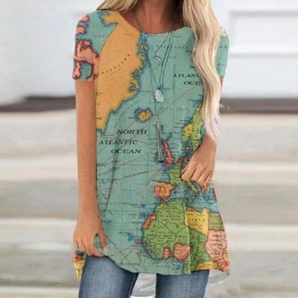 Casual Print Short Sleeve Top