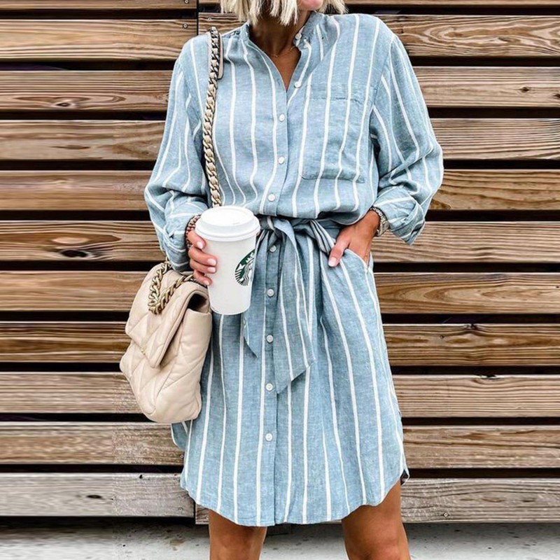 Casual Print Long Sleeve Mini Dress