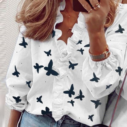 Elegant Print 3/4 Sleeve Top