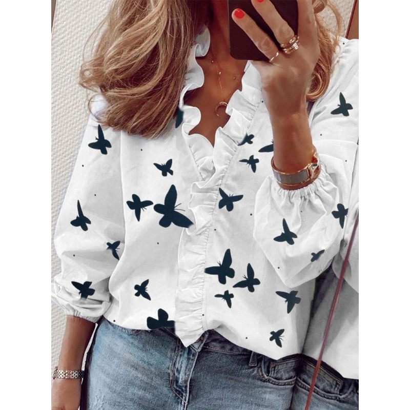 Elegant Print 3/4 Sleeve Top