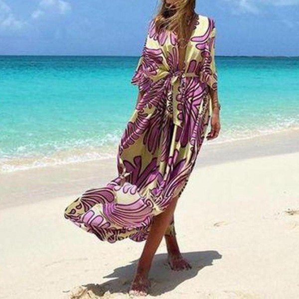 Glamorous Print 3/4 Sleeve Maxi Dress