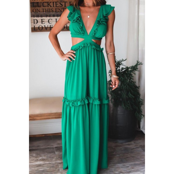 Sexy Plain Sleeveless Maxi Dress