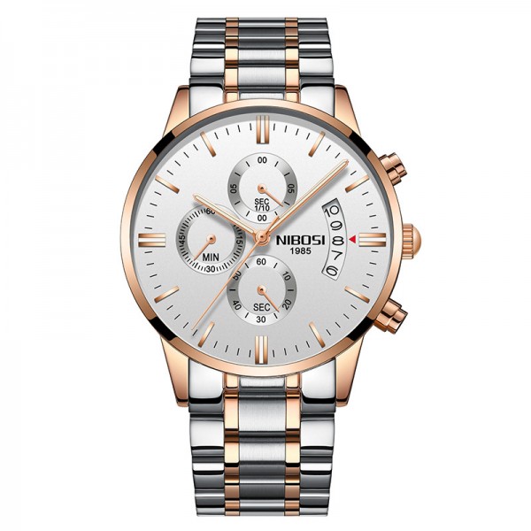 Men’s Luminous Butterfly Buckle Steel Band Quartz Watch