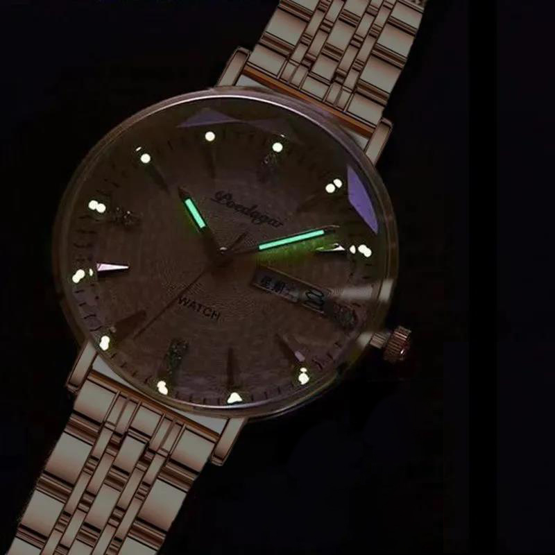 Women's Luminous Watch with Rose Gold Steel Bracelet