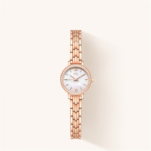 Women's Round Dial Rose Gold Quartz Watch