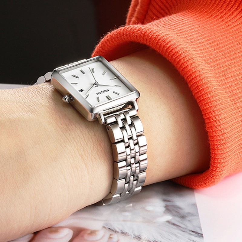 Women's Silver Square Quartz Watch